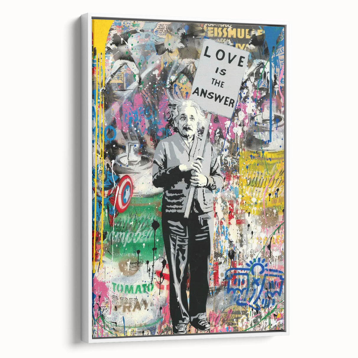 Vibrant Pop Art Wall Art – Colorful Einstein Canvas Print