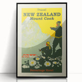 Retro New Zealand Mount Cook Poster – Vintage Alpine Travel Art