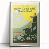 Retro New Zealand Mount Cook Poster – Vintage Alpine Travel Art