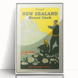 Retro New Zealand Mount Cook Poster – Vintage Alpine Travel Art