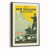 Retro New Zealand Mount Cook Poster – Vintage Alpine Travel Art