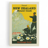 Retro New Zealand Mount Cook Poster – Vintage Alpine Travel Art