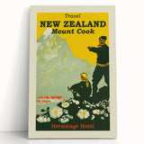 Retro New Zealand Mount Cook Poster – Vintage Alpine Travel Art