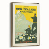 Retro New Zealand Mount Cook Poster – Vintage Alpine Travel Art