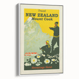 Retro New Zealand Mount Cook Poster – Vintage Alpine Travel Art