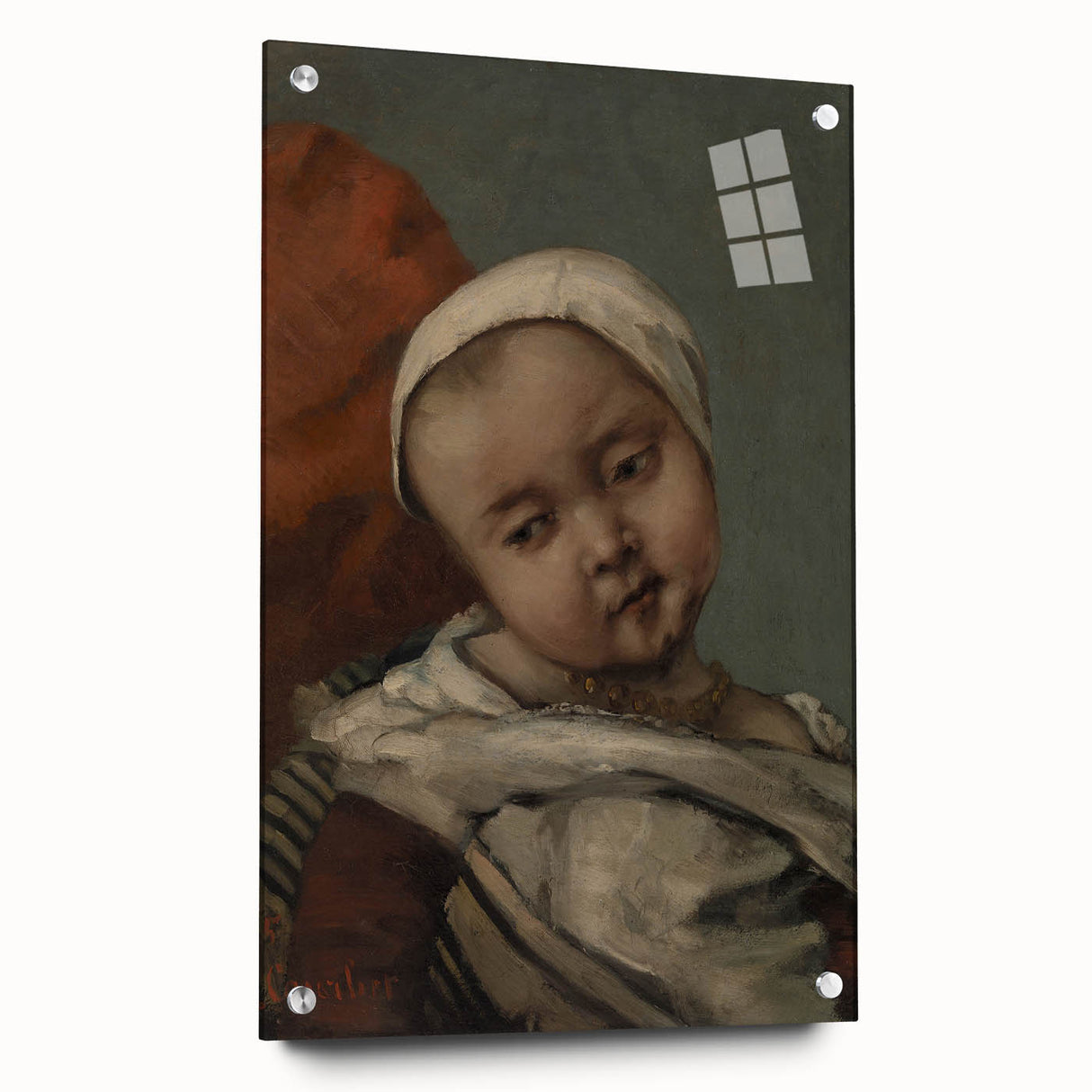 Head of Baby (Tête d'enfant) Realism Art Print - Courbet Classic Portrait