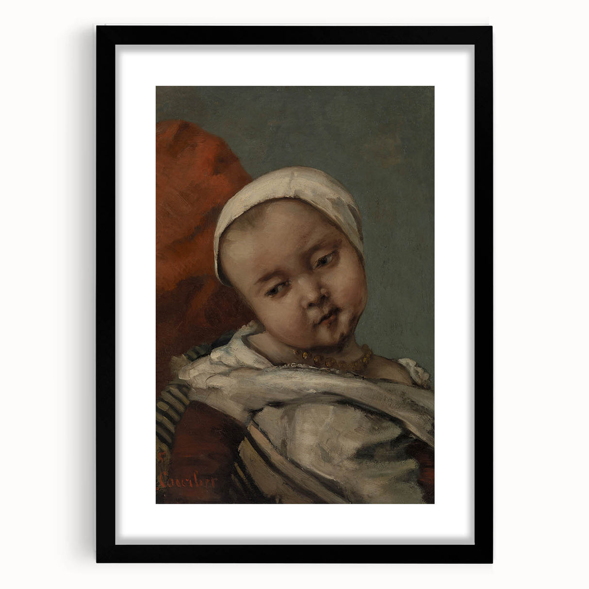Head of Baby (Tête d'enfant) Realism Art Print - Courbet Classic Portrait