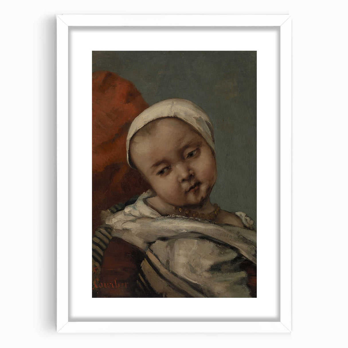 Head of Baby (Tête d'enfant) Realism Art Print - Courbet Classic Portrait