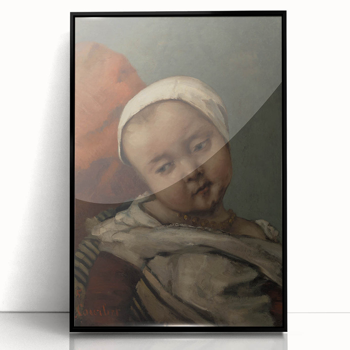Head of Baby (Tête d'enfant) Realism Art Print - Courbet Classic Portrait