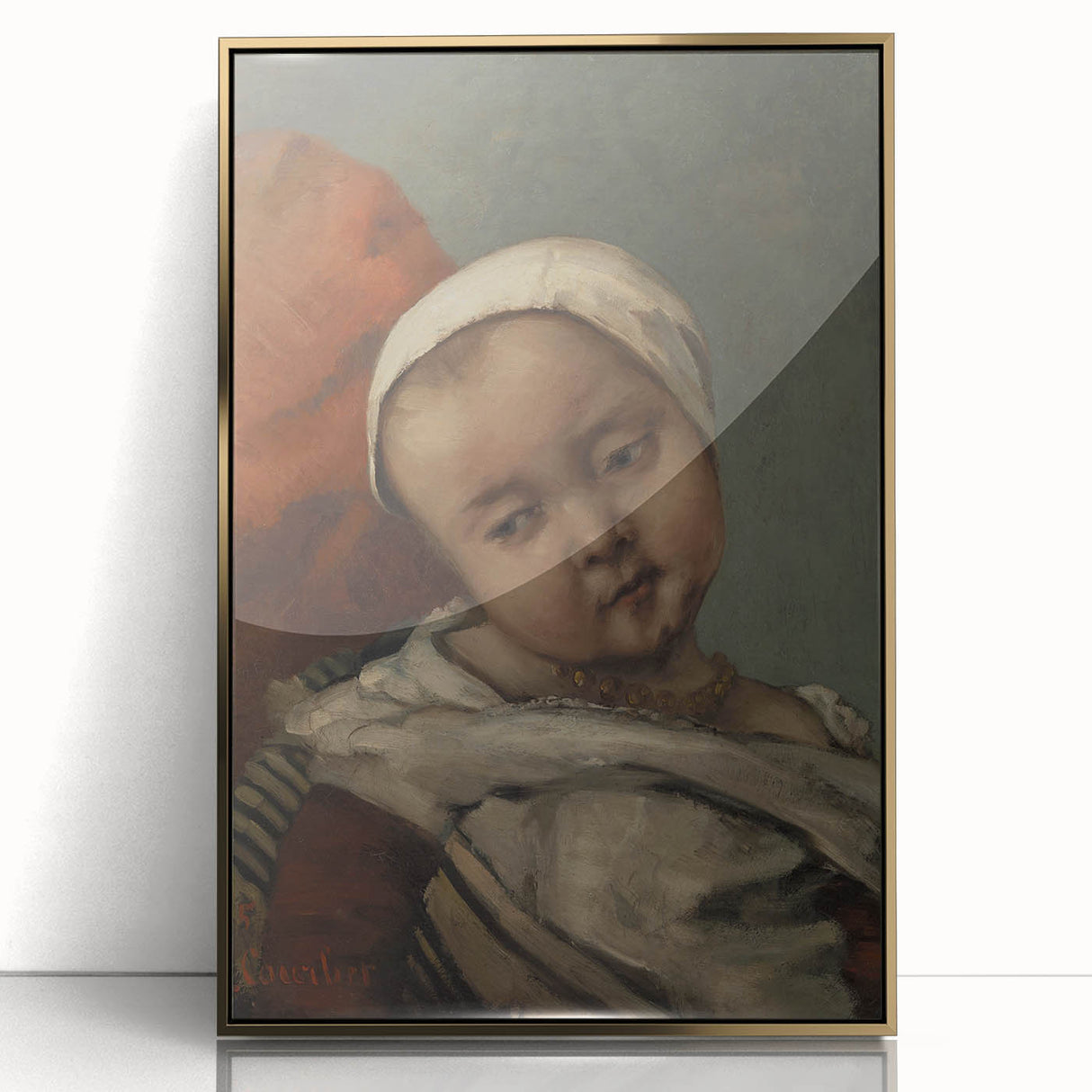 Head of Baby (Tête d'enfant) Realism Art Print - Courbet Classic Portrait