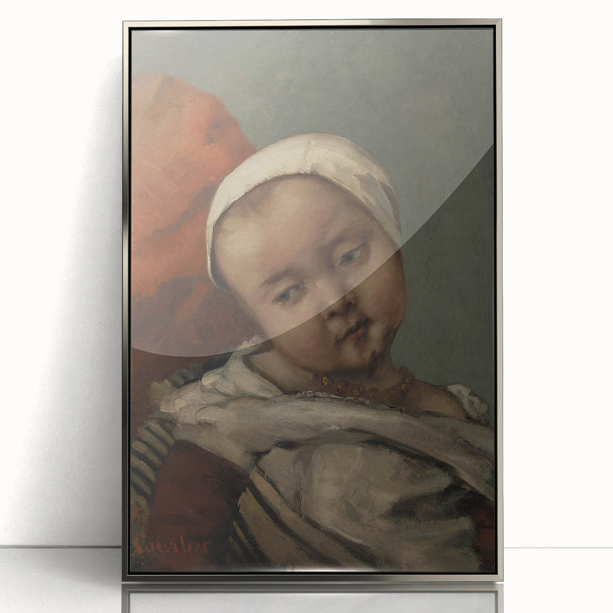 Head of Baby (Tête d'enfant) Realism Art Print - Courbet Classic Portrait