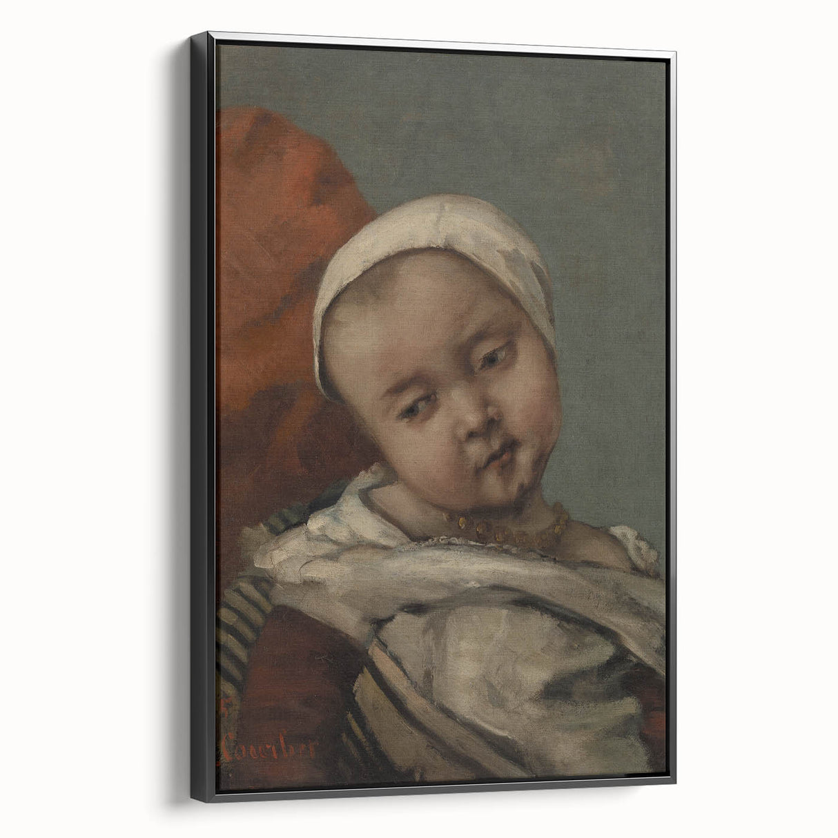 Head of Baby (Tête d'enfant) Realism Art Print - Courbet Classic Portrait