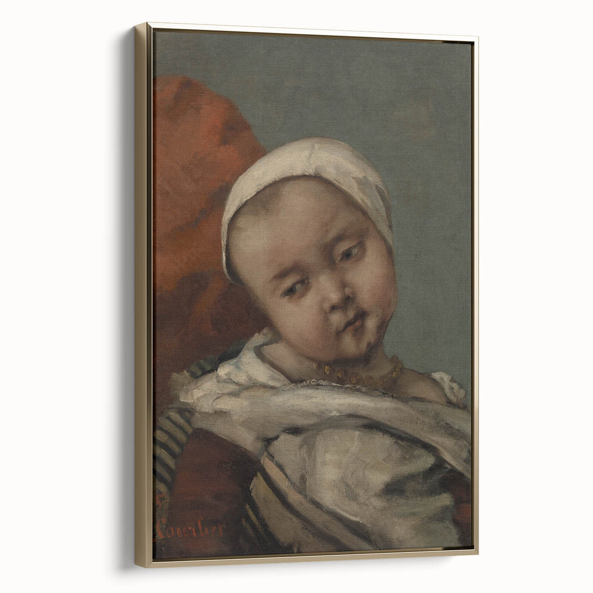 Head of Baby (Tête d'enfant) Realism Art Print - Courbet Classic Portrait