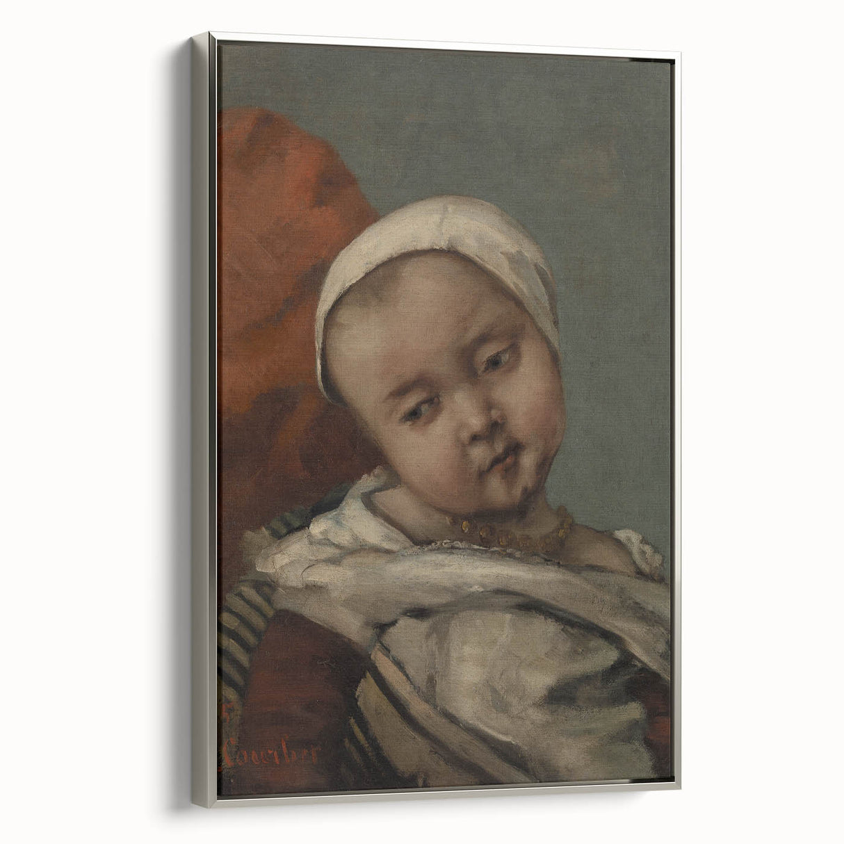 Head of Baby (Tête d'enfant) Realism Art Print - Courbet Classic Portrait