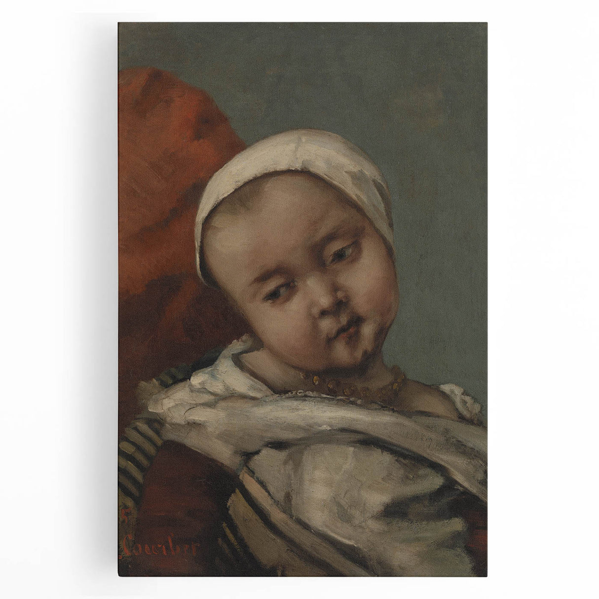 Head of Baby (Tête d'enfant) Realism Art Print - Courbet Classic Portrait