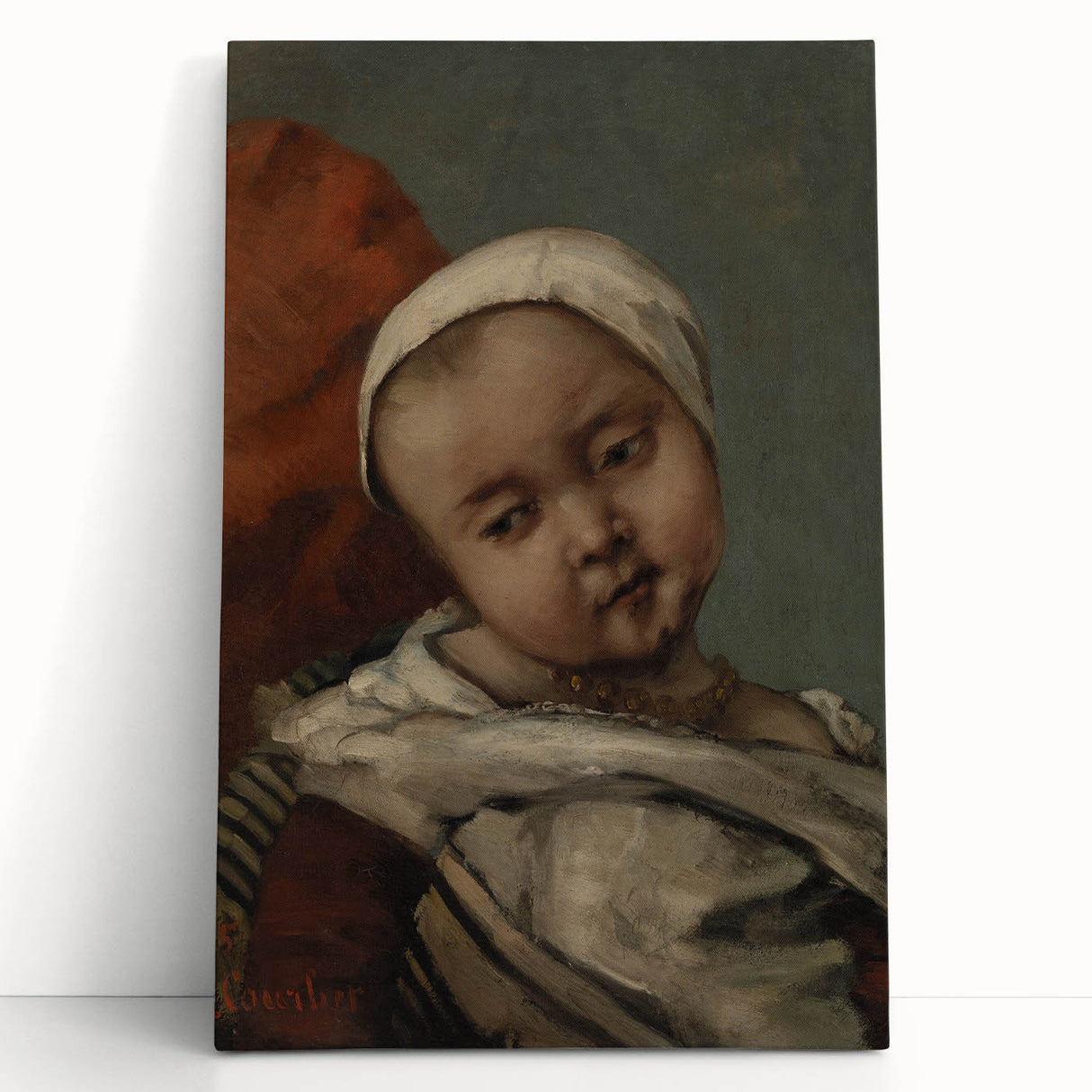 Head of Baby (Tête d'enfant) Realism Art Print - Courbet Classic Portrait