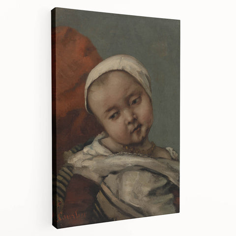 Head of Baby (Tête d'enfant) Realism Art Print - Courbet Classic Portrait