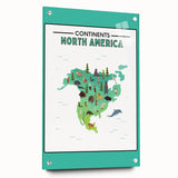 Educational Nursery Wall Decor – North America Continent Map