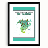 Educational Nursery Wall Decor – North America Continent Map