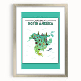 Educational Nursery Wall Decor – North America Continent Map