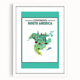 Educational Nursery Wall Decor – North America Continent Map