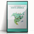 Educational Nursery Wall Decor – North America Continent Map