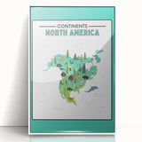 Educational Nursery Wall Decor – North America Continent Map