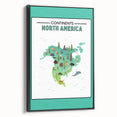 Educational Nursery Wall Decor – North America Continent Map