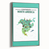 Educational Nursery Wall Decor – North America Continent Map