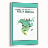 Educational Nursery Wall Decor – North America Continent Map