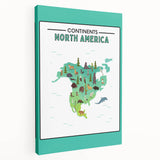 Educational Nursery Wall Decor – North America Continent Map