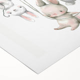 Floating Bunny Nursery Wall Art - Kids Room Balloon Print