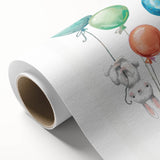 Floating Bunny Nursery Wall Art - Kids Room Balloon Print