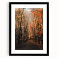 Abstract art print with textured autumn colors in an extra large black framed format, ideal for living room decor.