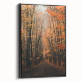 Black and white framed canvas of a vintage landscape painting, ideal for bedroom wall art.