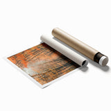 Extra large rolled print featuring autumnal floral designs in warm orange and yellow tones.