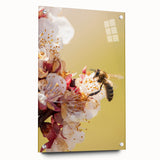 Large abstract wall art on acrylic glass depicting vibrant spring themes in pastel shades.