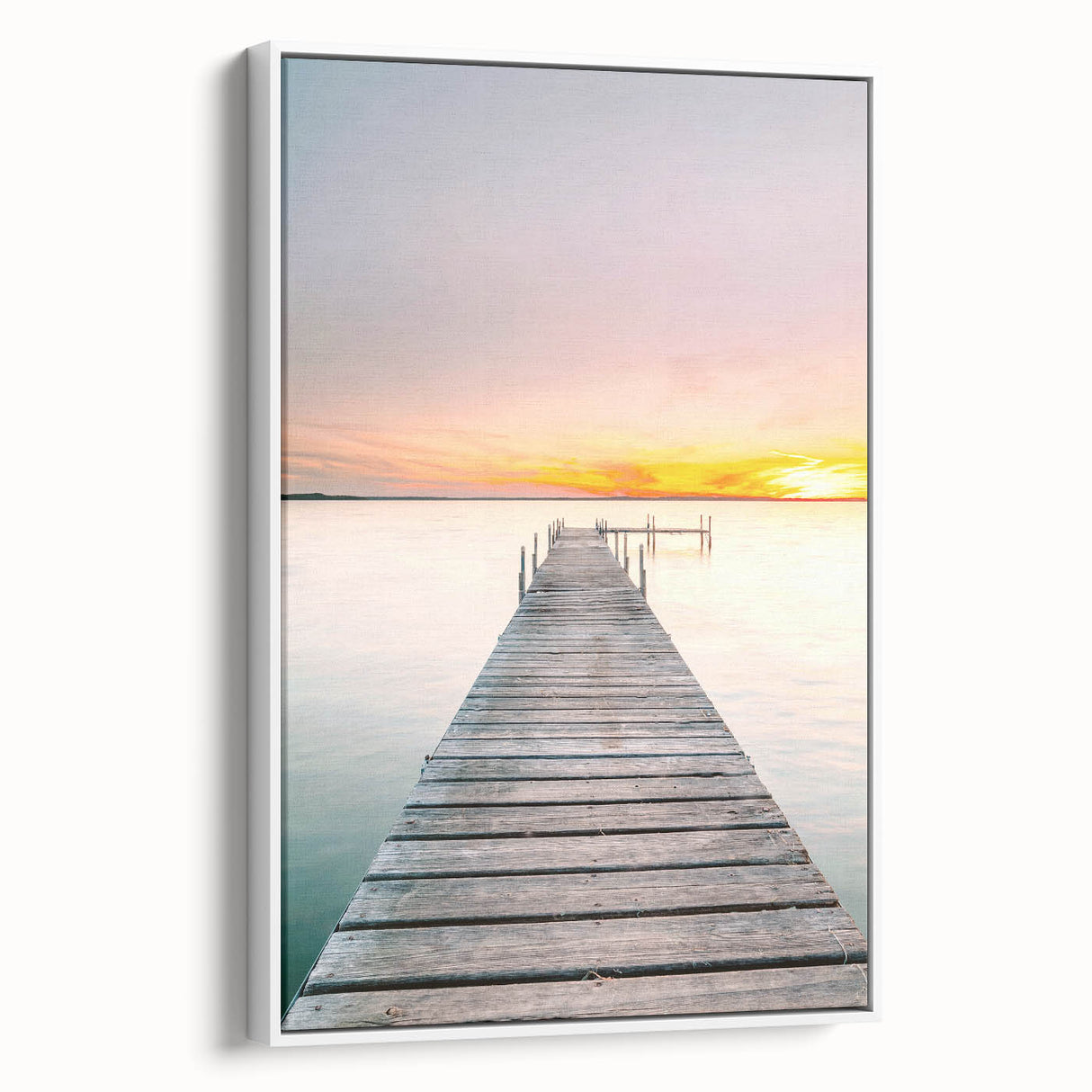Vintage poster art of summer season on extra large framed canvas, featuring vibrant colors against a black background.