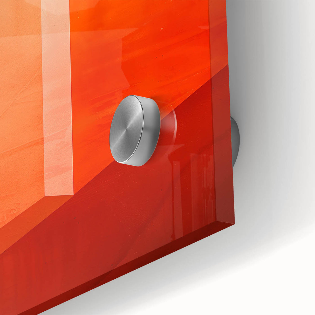 Mid Century Modern Abstract Art - Bold Orange Minimalist Geometric Decor