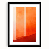 Mid Century Modern Abstract Art - Bold Orange Minimalist Geometric Decor