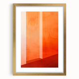 Mid Century Modern Abstract Art - Bold Orange Minimalist Geometric Decor