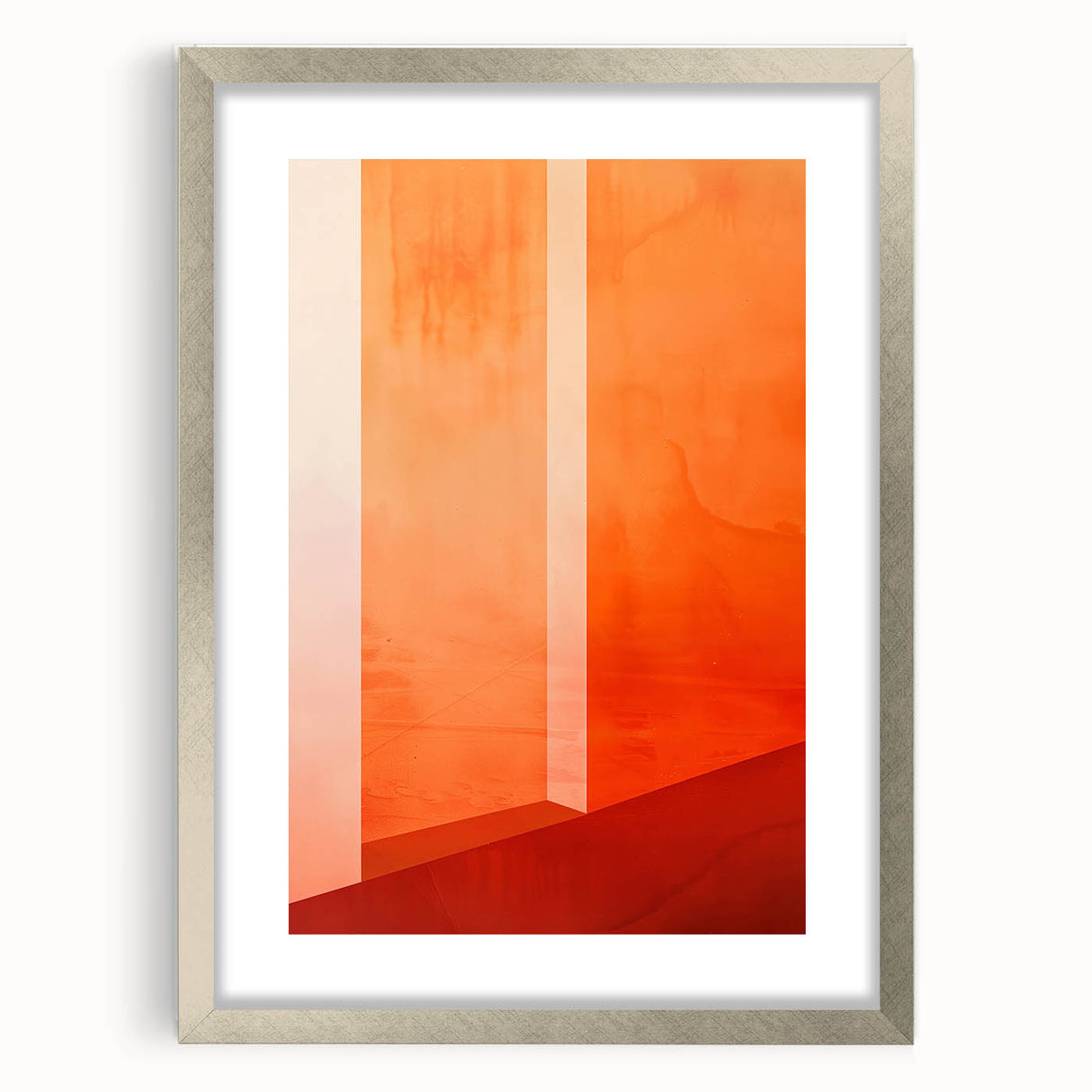 Mid Century Modern Abstract Art - Bold Orange Minimalist Geometric Decor