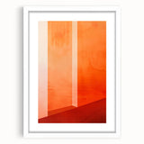 Mid Century Modern Abstract Art - Bold Orange Minimalist Geometric Decor