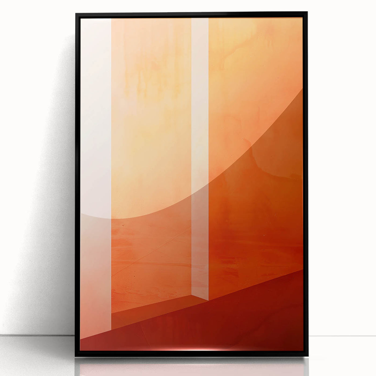 Mid Century Modern Abstract Art - Bold Orange Minimalist Geometric Decor