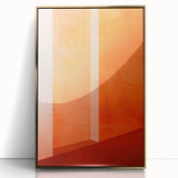 Mid Century Modern Abstract Art - Bold Orange Minimalist Geometric Decor