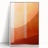 Mid Century Modern Abstract Art - Bold Orange Minimalist Geometric Decor