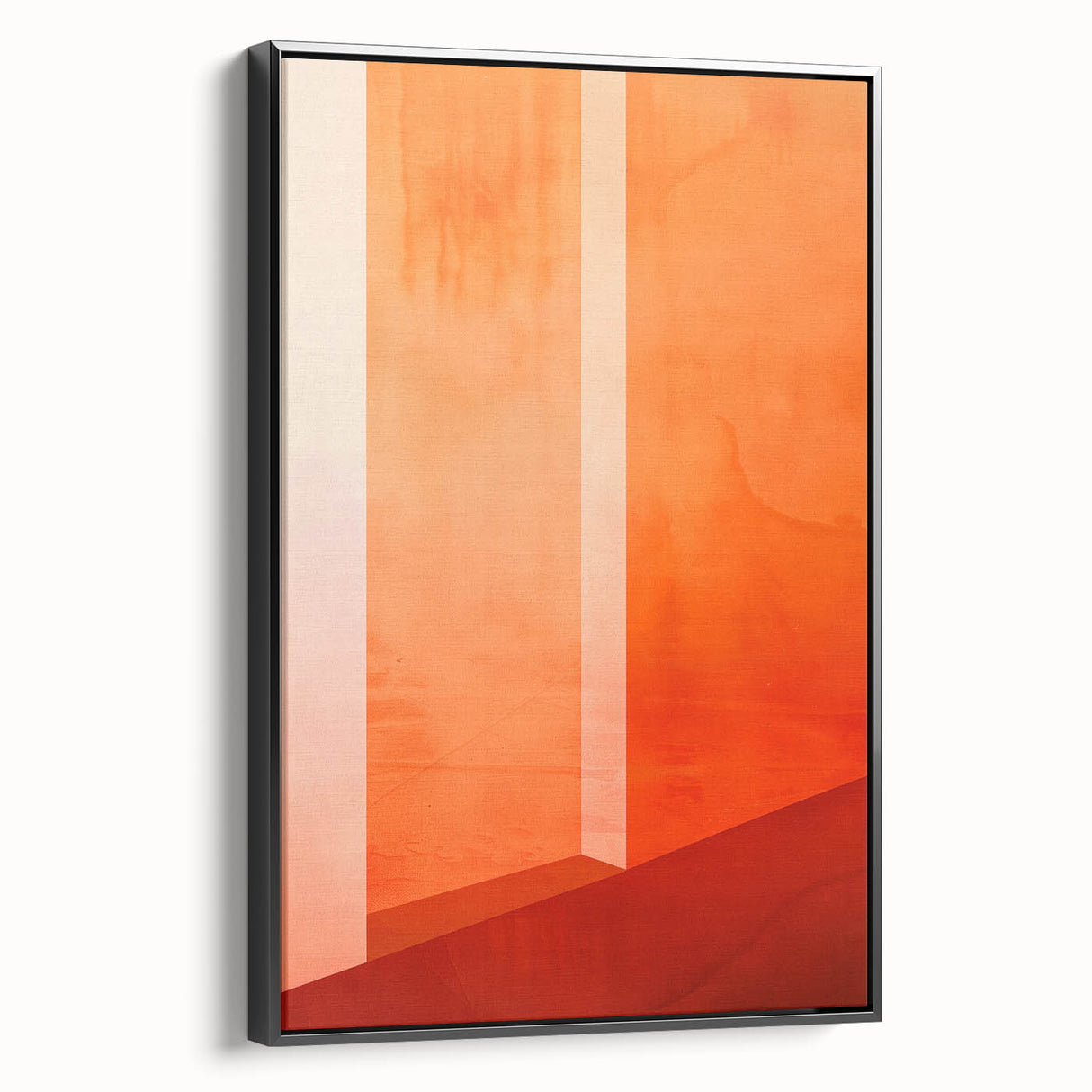Mid Century Modern Abstract Art - Bold Orange Minimalist Geometric Decor