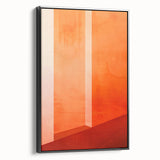 Mid Century Modern Abstract Art - Bold Orange Minimalist Geometric Decor