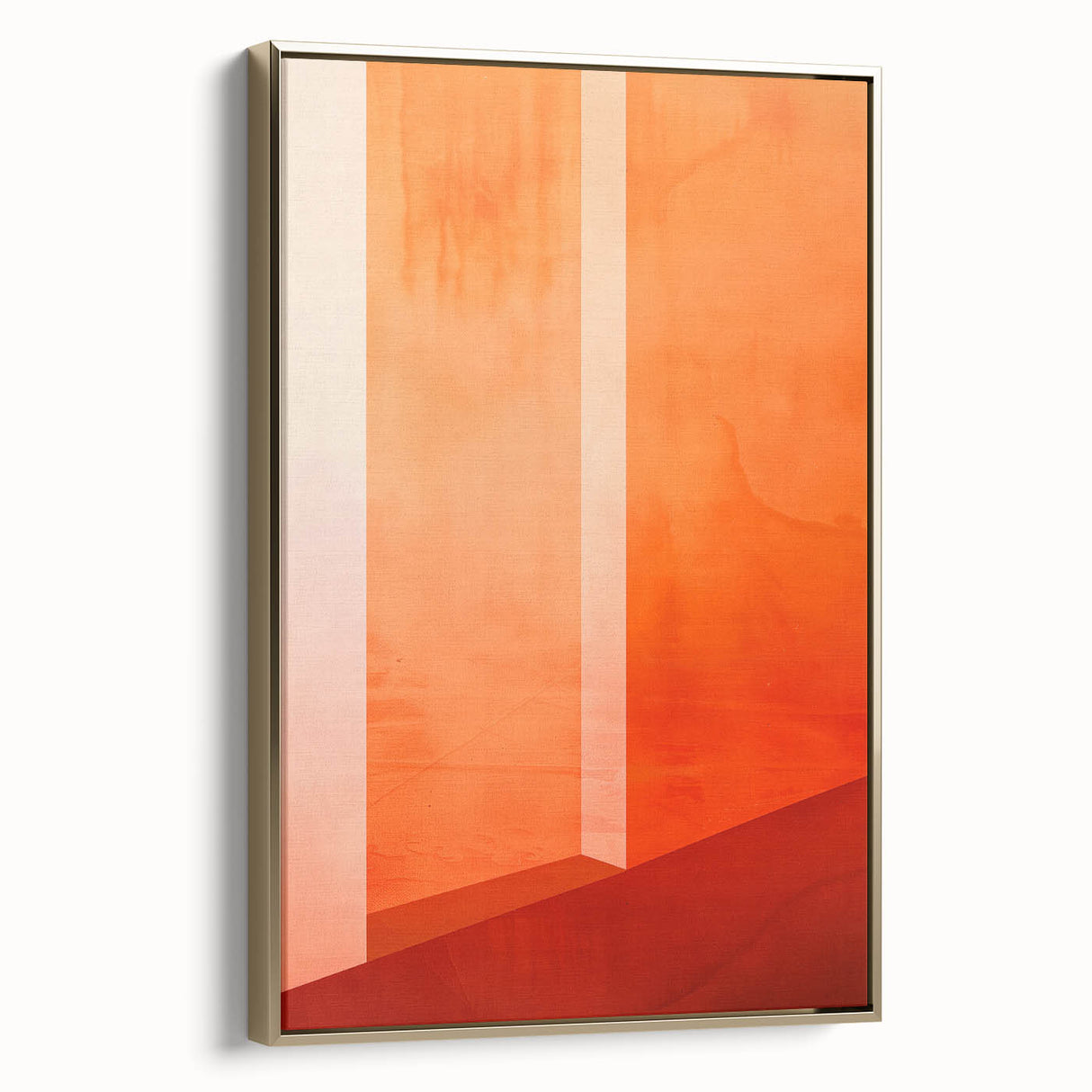 Mid Century Modern Abstract Art - Bold Orange Minimalist Geometric Decor