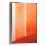 Mid Century Modern Abstract Art - Bold Orange Minimalist Geometric Decor